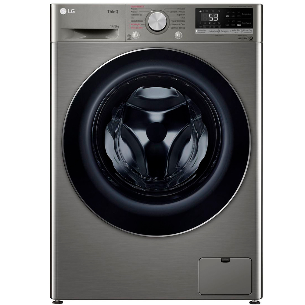 Lava e Seca Smart LG VC4 Com intelig?ncia Artificial 14kg Cesto Inox CV5014PC4