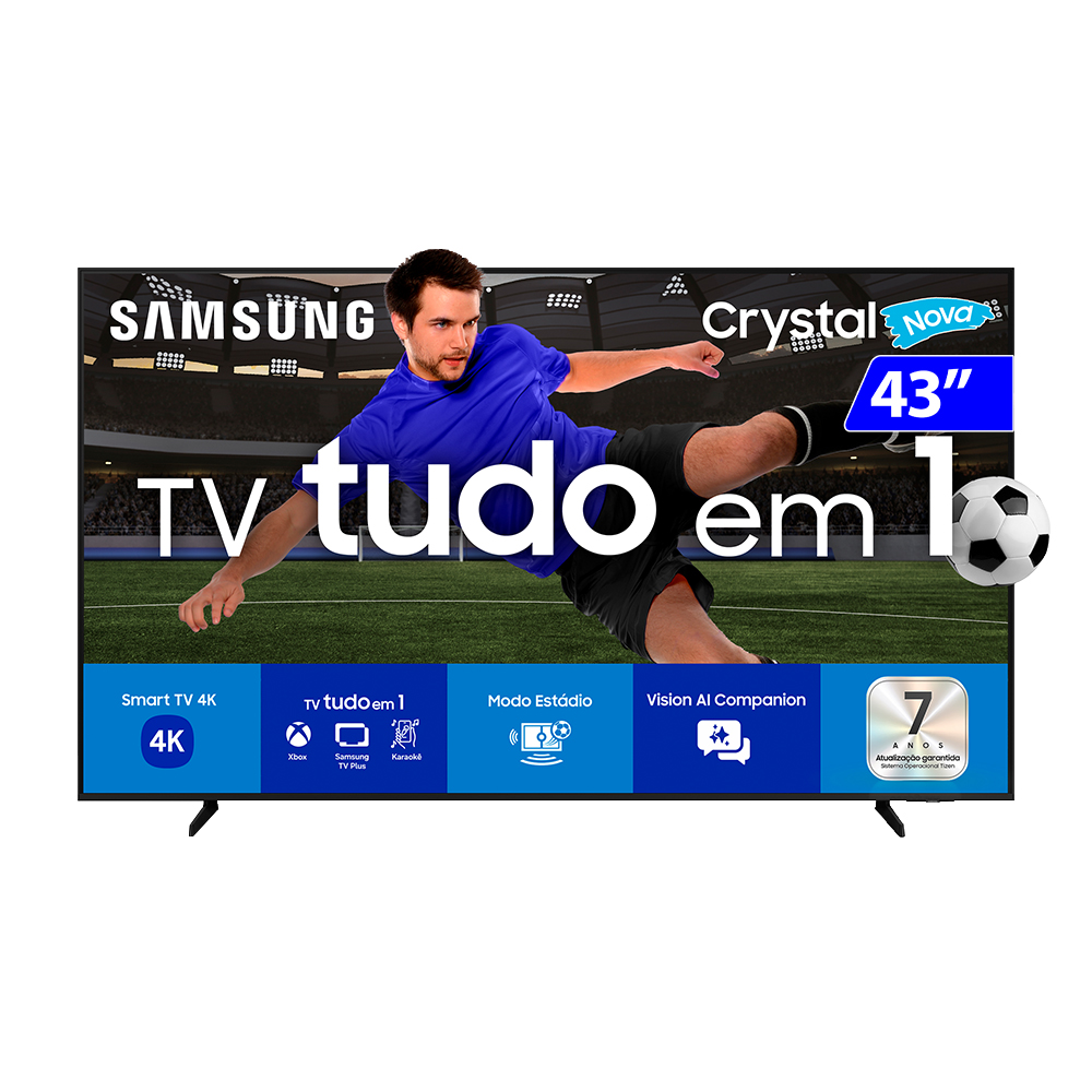 Smart TV Samsung LED 43" 4K Wi-Fi Tizen Crystal UHD U8100F