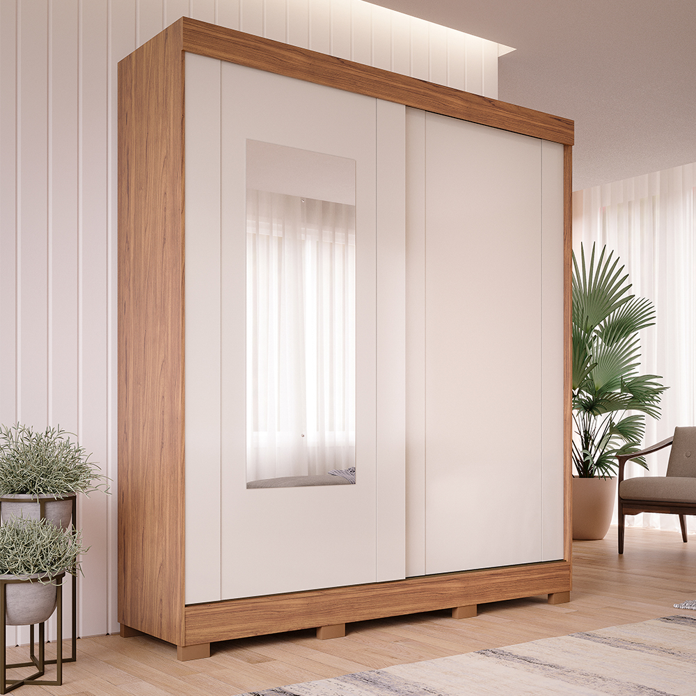 Guarda-Roupa Casal 2 Portas Correr 3 Gavetas Ilh
