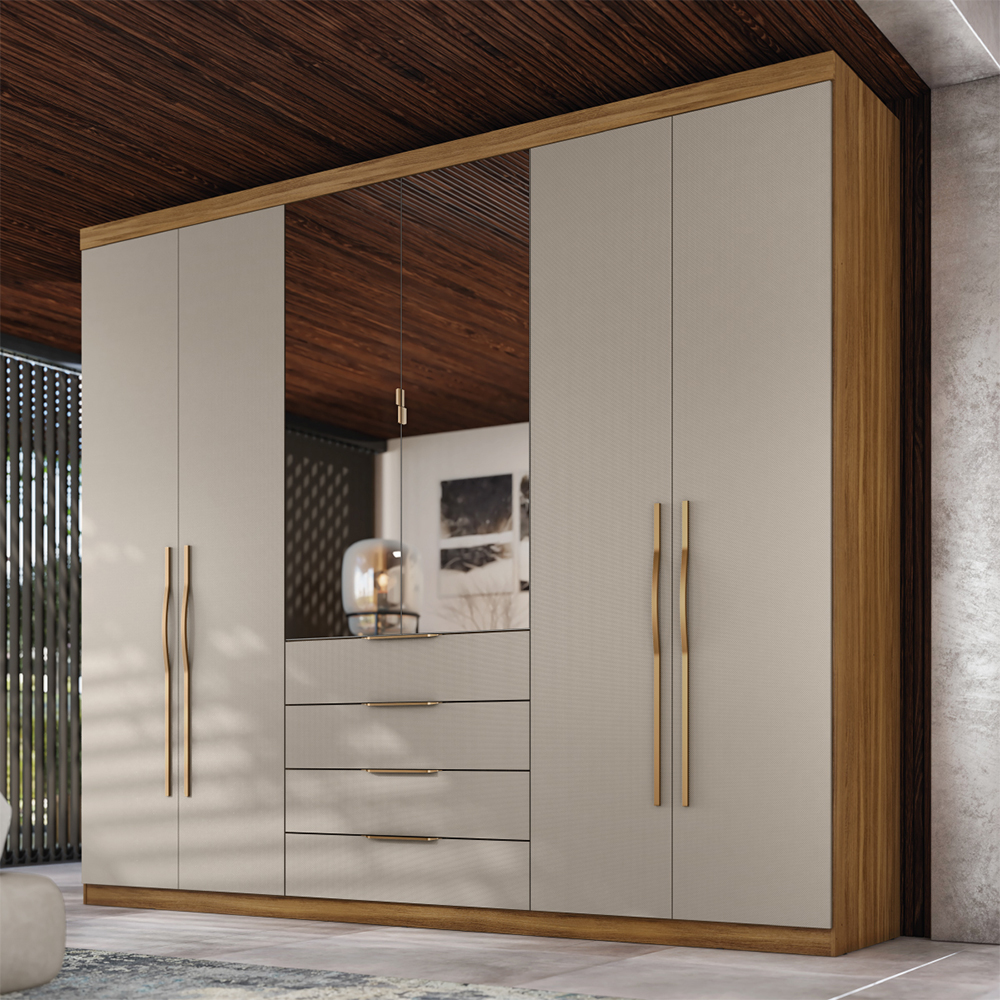 Guarda-Roupa Casal 6 Portas 4 Gavetas Giardino Dem?bile Roupeiro