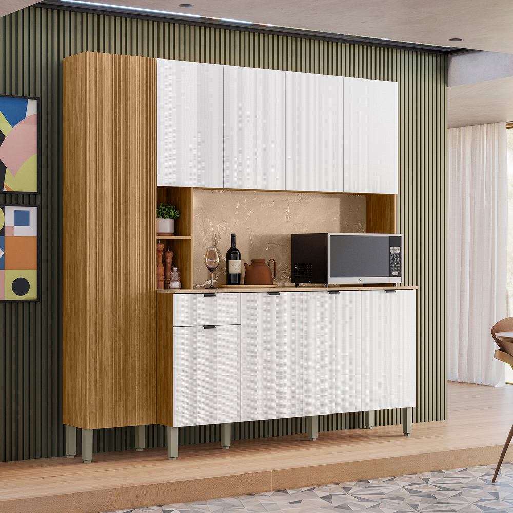 Cozinha Compacta 9 Portas 1 Gaveta MDP Pulse Kits Paran