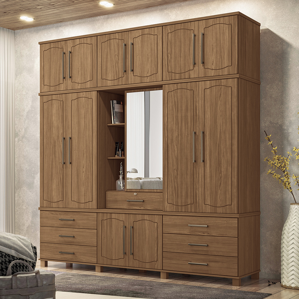 Guarda-Roupa Casal 13 Portas Bater 7 Gavetas Londres Capelinha Santos Andir