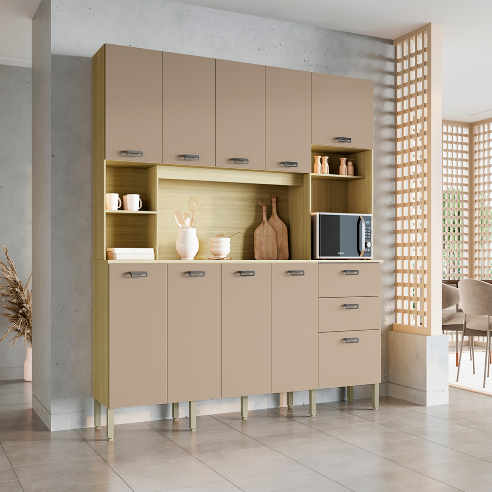 Cozinha Compacta 10 Portas 2 Gavetas MDP Intense Kits Paran