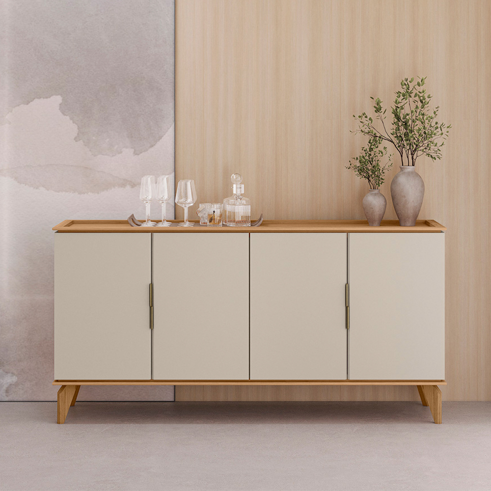 Buffet 4 Portas 2 Prateleiras Internas MDP MDF 