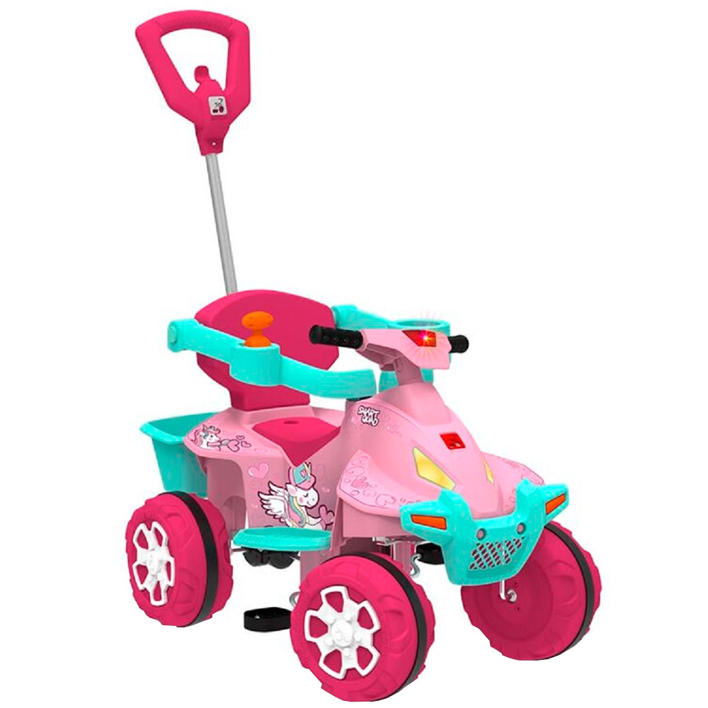 Carro de Passeio a Pedal Infantil Bandeirante Smart Quad com Haste Remov