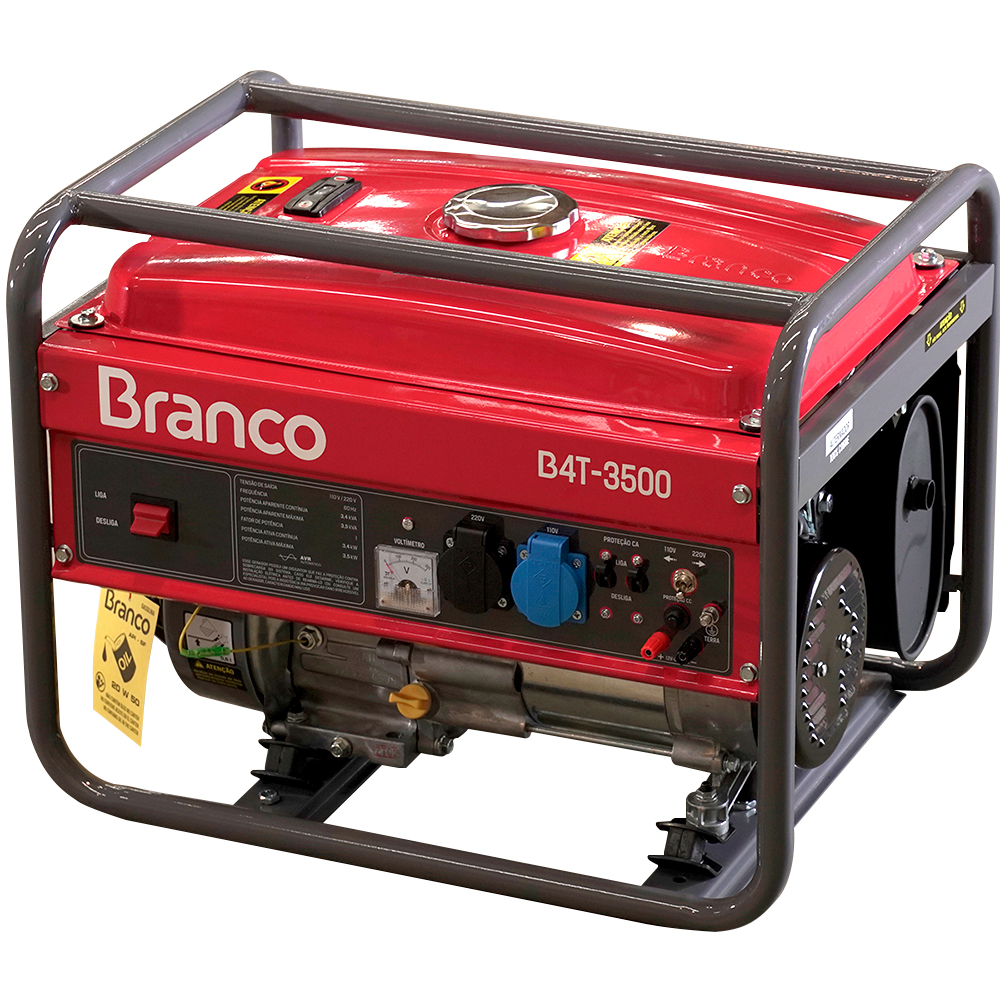 Gerador de Energia ? Gasolina Branco Motores 7,0CV B4T 3500 Partida Manual