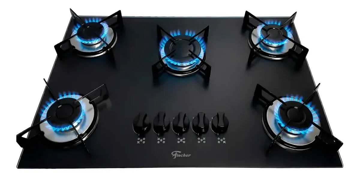 Cooktop Fischer 5 Bocas Vidro Acendimento R