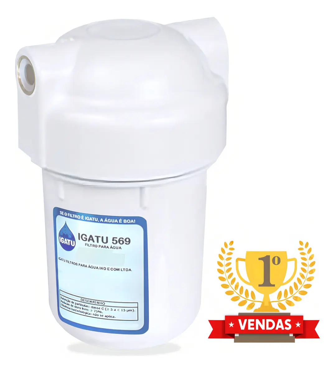 Filtro de ?gua Externo Igatu 569 Branco, Alto Fluxo, 3 Etapas
