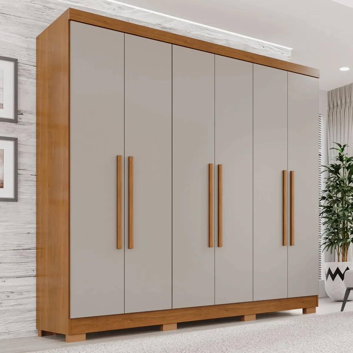 Guarda-roupa Casal 6 Portas 2 Gavetas Fran