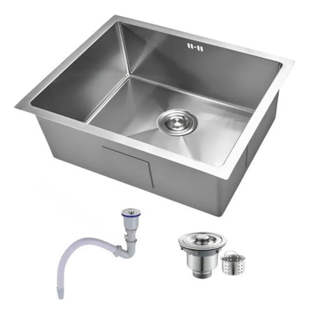 Cuba Inox Escovado Quadrada 50x40 Gourmet Com Acess?rios